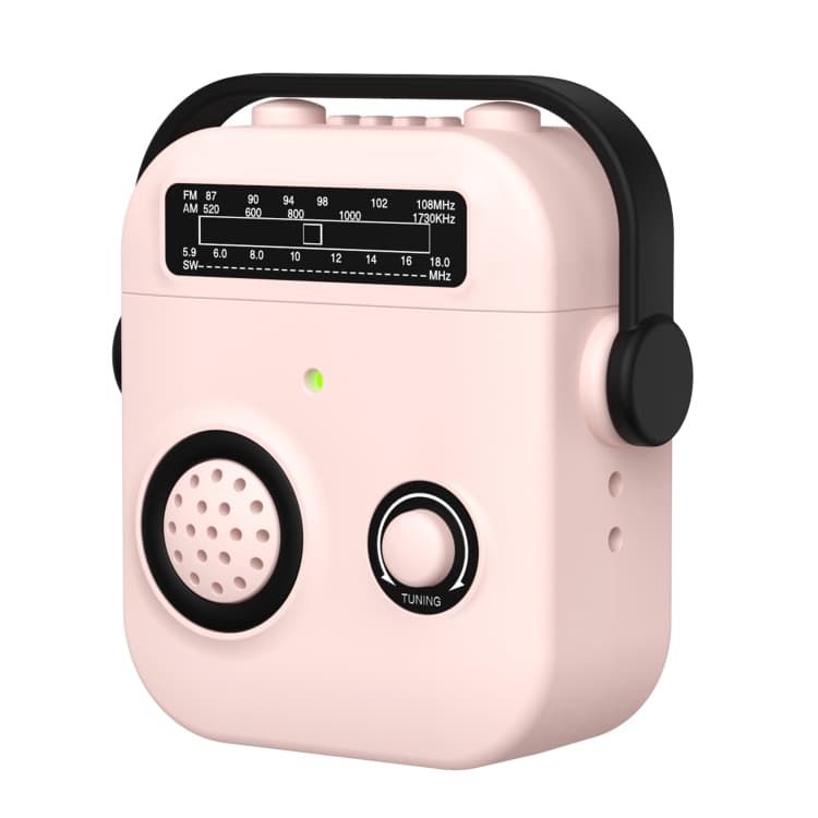 Custodia protettiva antiurto in stile radio per auricolari wireless Bluetooth per AirPods 2/1 (Rosa) - Immagine 1