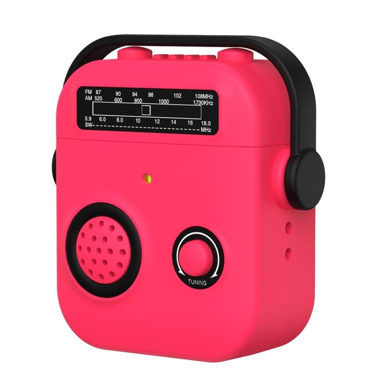 Custodia protettiva antiurto in stile radio per auricolari wireless Bluetooth AirPods 2/1 (Rosso Rosa) - Immagine 1
