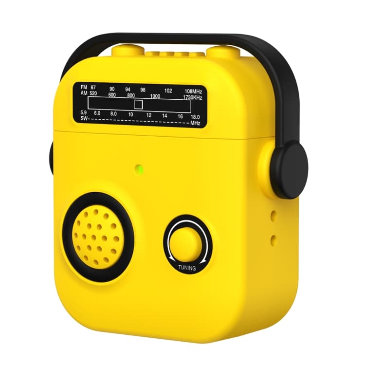 Per AirPods 2/1 Custodia Protettiva Antiurto in Stile Radio per Auricolari Wireless Bluetooth (Giallo) - Immagine 1