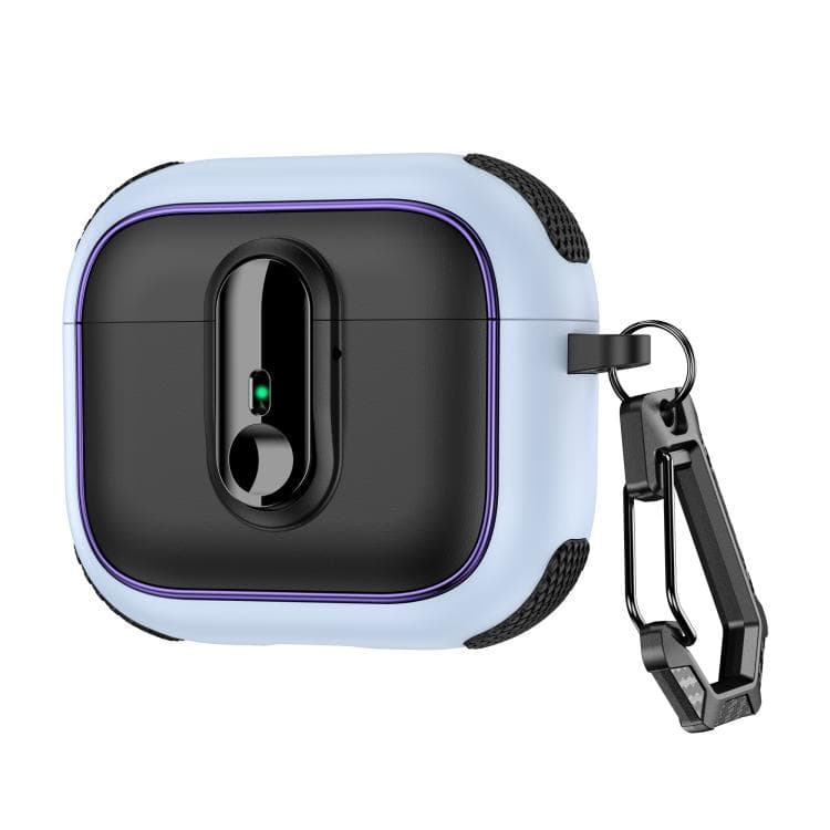 Custodia magnetica blindata per AirPods 3 con lucchetto di sicurezza (Blu chiaro nero) - Immagine 1