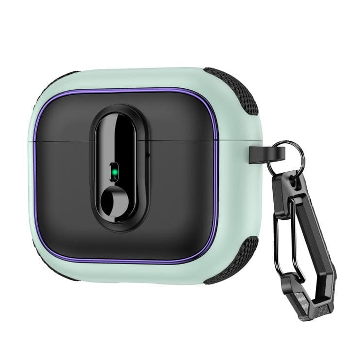 Custodia magnetica blindata per AirPods 3 con lucchetto di sicurezza (Nero Verde Menta) - Immagine 1