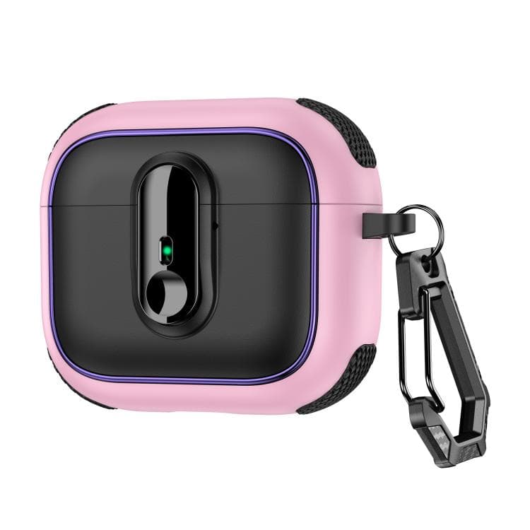 Custodia magnetica blindata per auricolari wireless AirPods 3 con lucchetto di sicurezza (Nero Rosa) - Immagine 1