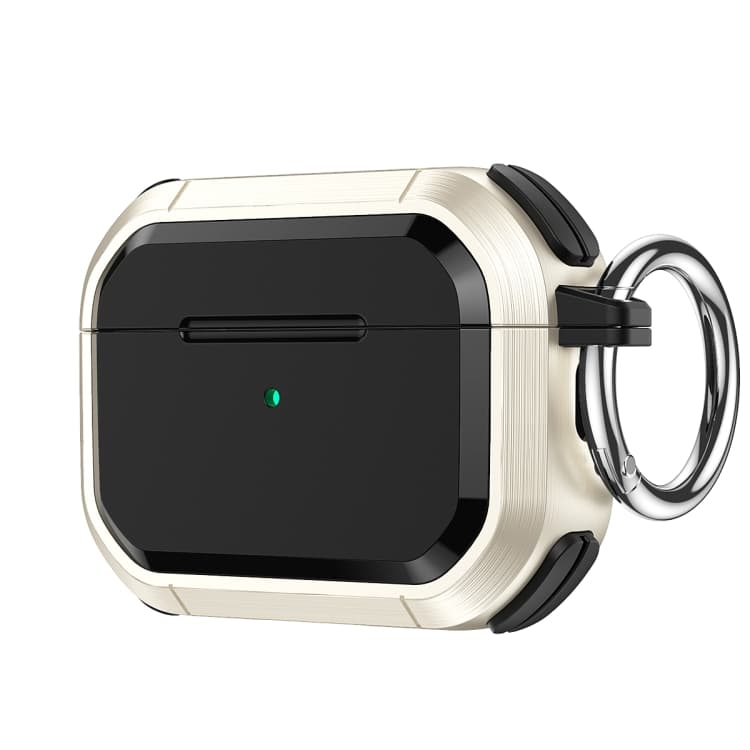 Custodia protettiva per auricolari AirPods 3 in TPU + PC con moschettone metallico (Oro) - Immagine 1