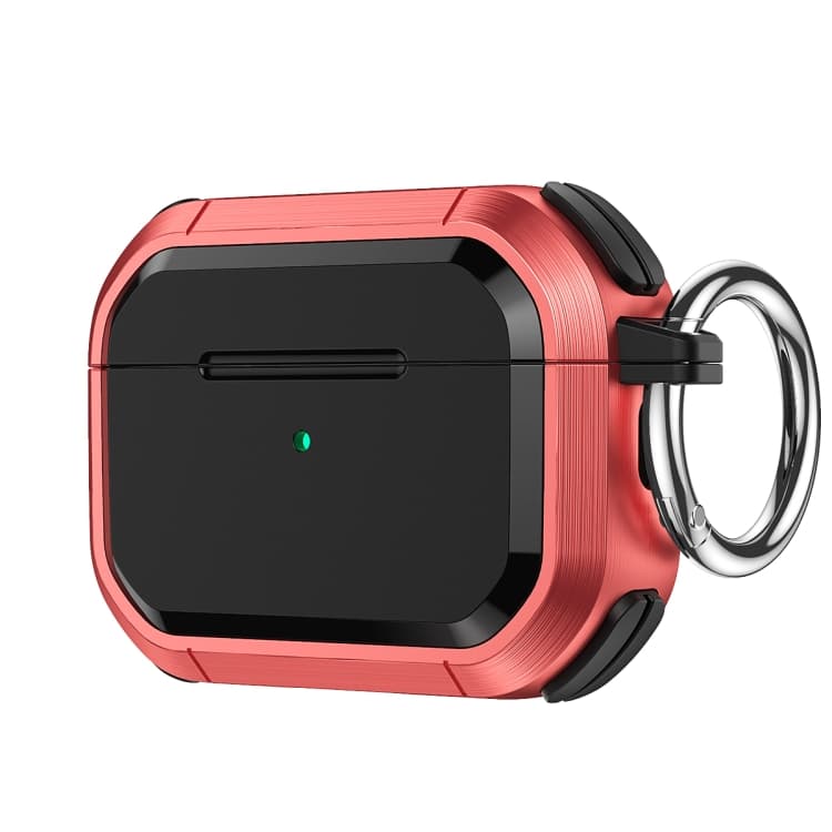 Custodia protettiva in TPU + PC con moschettone metallico per AirPods 3 (Rosso) - Immagine 1