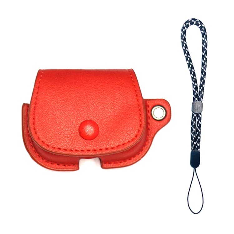 Custodia protettiva in pelle PU stile zaino per AirPods 3 con laccetto (Rosso) - Immagine 1