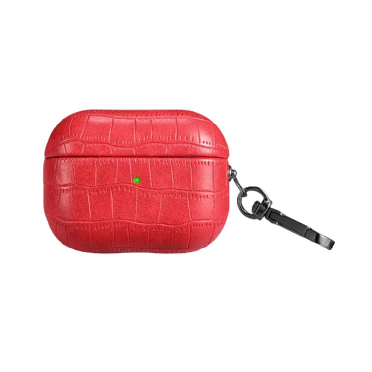 Custodia protettiva per auricolari con texture coccodrillo per AirPods 3 (Rosso) - Immagine 1