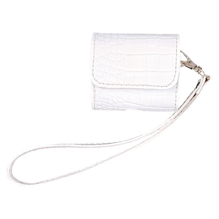 Custodia protettiva in pelle effetto coccodrillo per AirPods 3 (Bianco) - Immagine 1