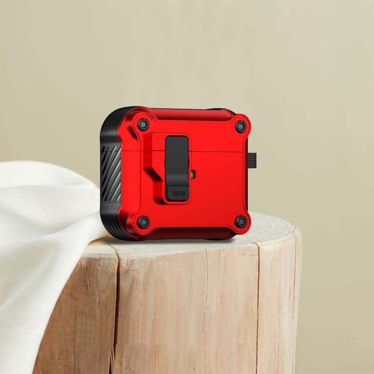Custodia protettiva antiurto per AirPods 3 con interruttore (Rosso) - Immagine 1
