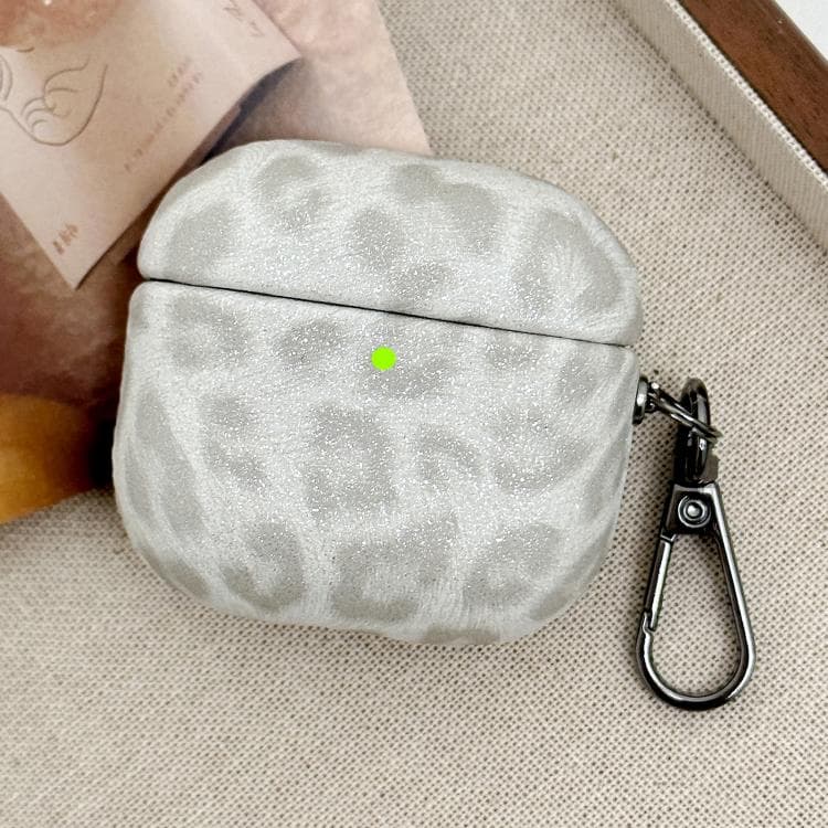 Custodia per auricolari wireless AirPods 3 con texture leopardo (Bianco) - Immagine 1