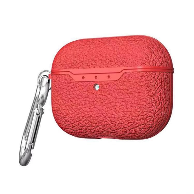 Custodia protettiva in TPU morbido con motivo Litchi per Airpods 3 (Rosso) - Immagine 1