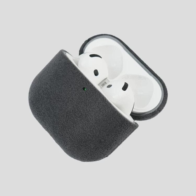 Custodia protettiva in pelle genuina Nubuck per AirPods 3 (Grigio scuro) - Immagine 1