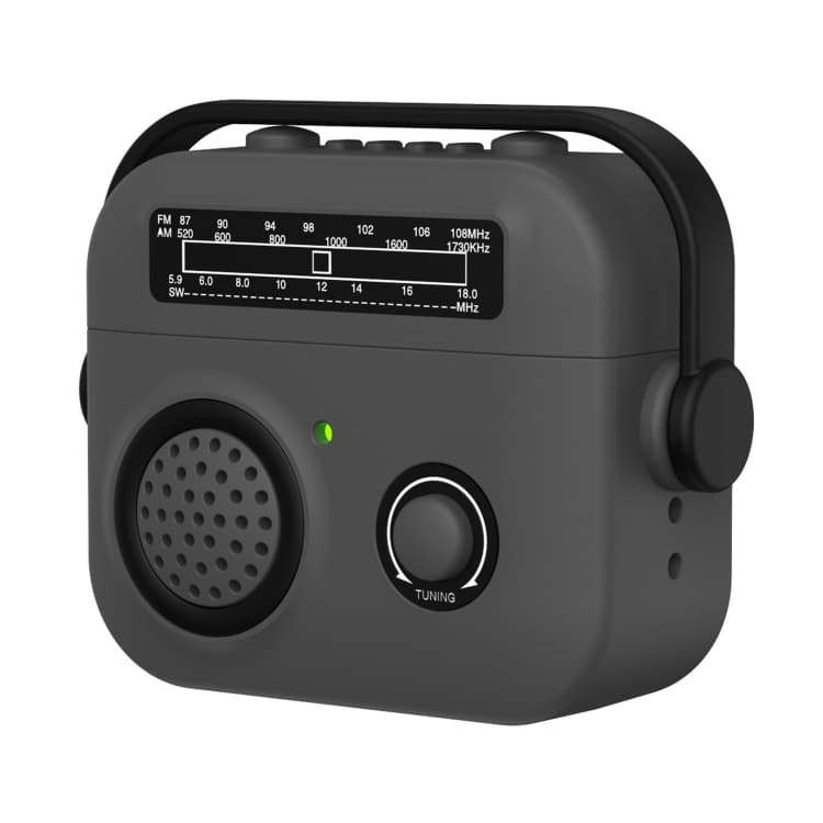 Custodia protettiva antiurto in stile radio per AirPods 3, cuffie Bluetooth wireless (grigio scuro) - Immagine 1