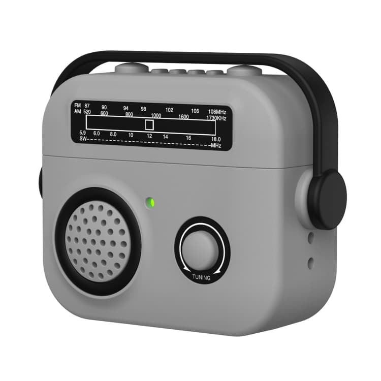 Custodia protettiva antiurto in stile radio per AirPods 3, cuffie Bluetooth wireless (grigio chiaro) - Immagine 1
