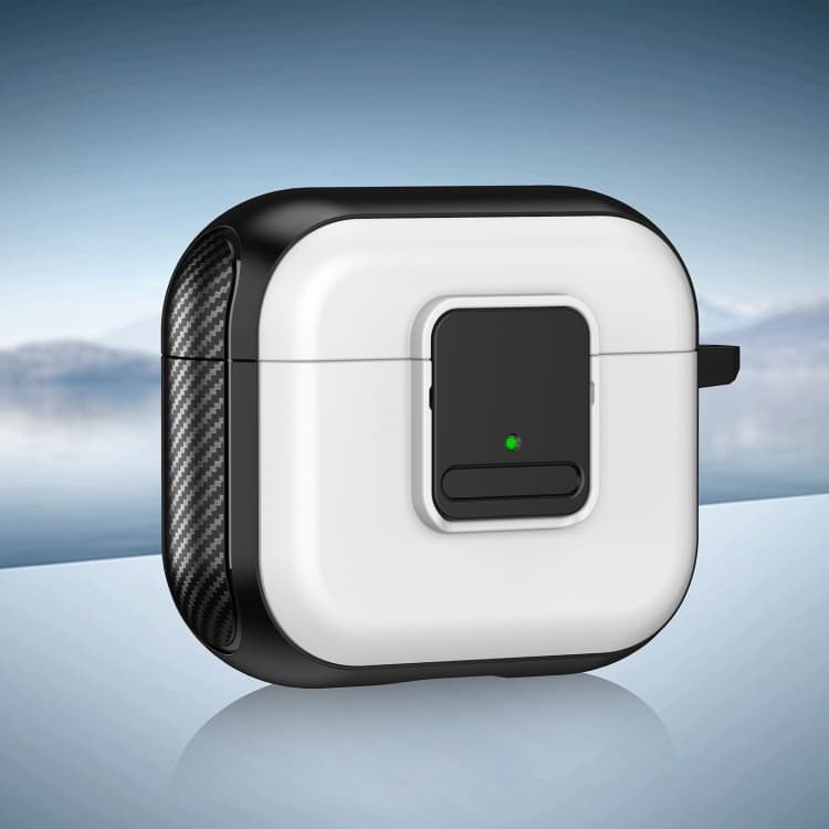 Custodia per auricolari wireless AirPods 3 in TPU + PC con chiusura magnetica (Bianco) - Immagine 1