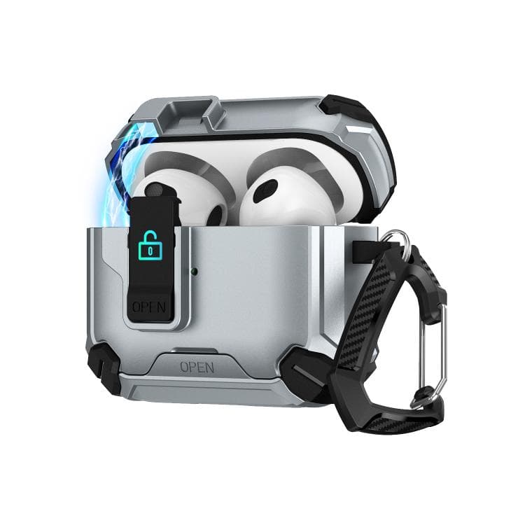 Custodia per auricolari AirPods 3 con supporto magnetico MagSafe in due colori (Nero Grigio) - Immagine 1