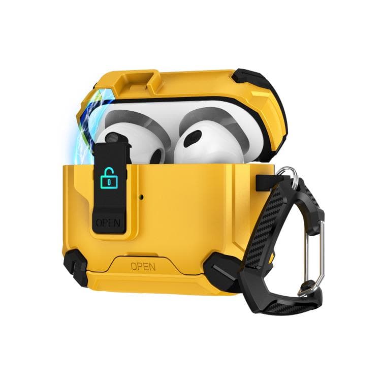 Custodia per auricolari magnetici MagSafe a due colori per AirPods 3 (Nero Giallo) - Immagine 1