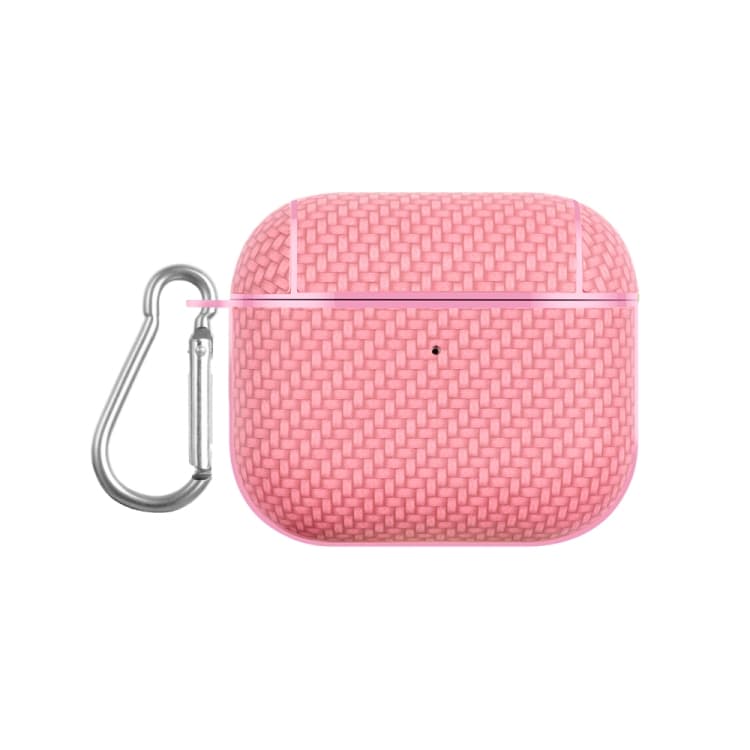 Custodia protettiva in PC con texture intrecciata per AirPods 3 (Rosa) - Immagine 1