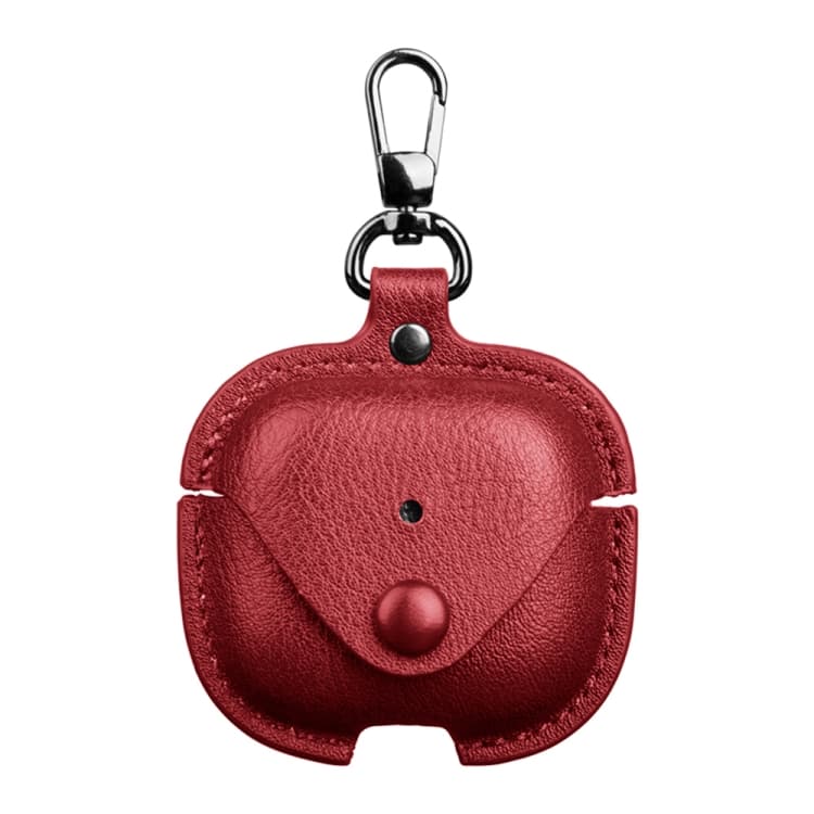 Custodia in pelle per auricolari AirPods 4 con gancio (Rosso) - Immagine 1