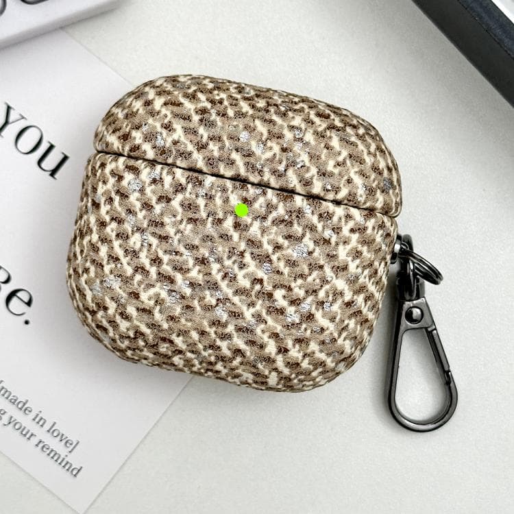 Custodia per AirPods 4 con texture mimetica e moschettone (Gialla) - Immagine 1
