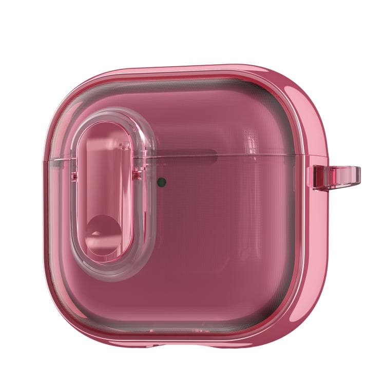Custodia per AirPods 4 trasparente con placcatura elettrolitica per auricolari wireless con interruttore (Rosa Traslucido) - Immagine 1