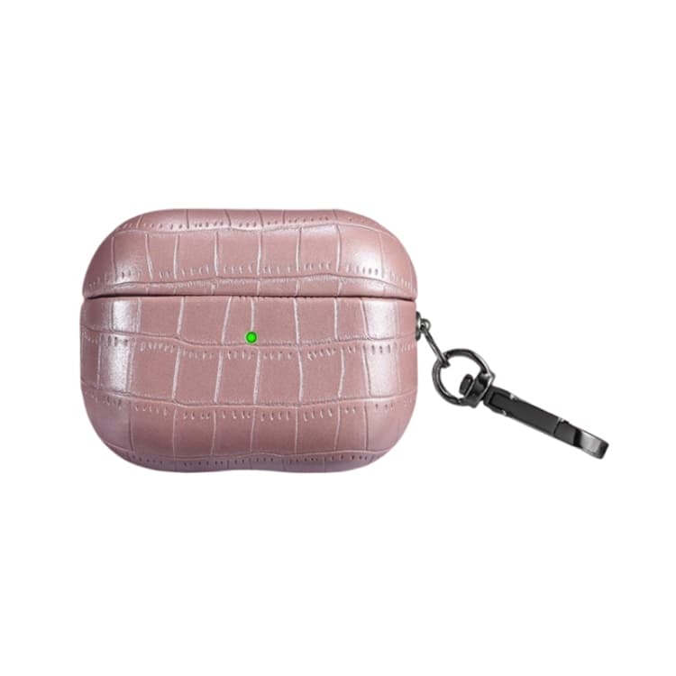 Custodia protettiva per auricolari AirPods 4 con texture coccodrillo (Rosa Oro) - Immagine 1
