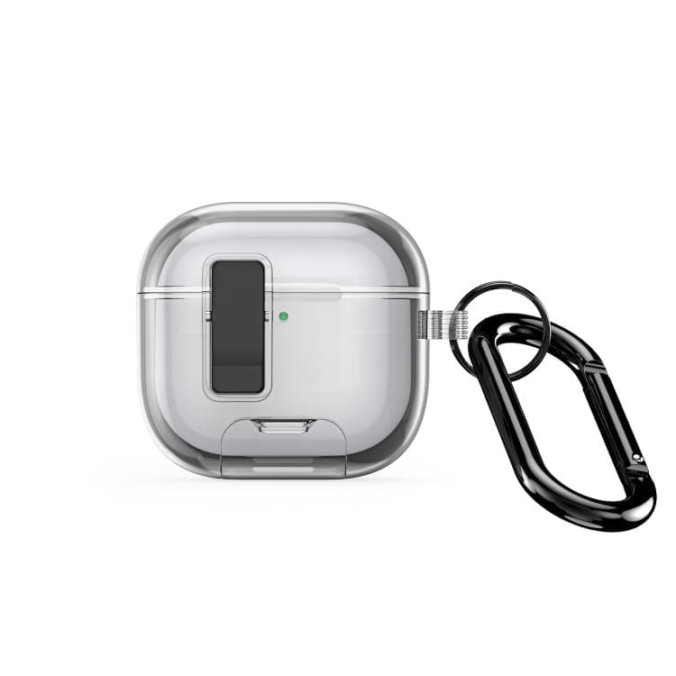 Custodia per AirPods 4 DUX DUCIS Serie PECR con Supporto e Blocco di Sicurezza (Nero Trasparente) - Immagine 1