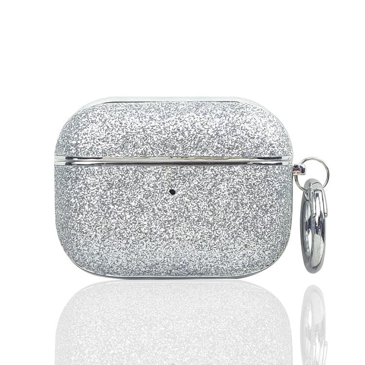 Custodia protettiva per AirPods 4 con polvere glitterata elettroplaccata (Argento) - Immagine 1