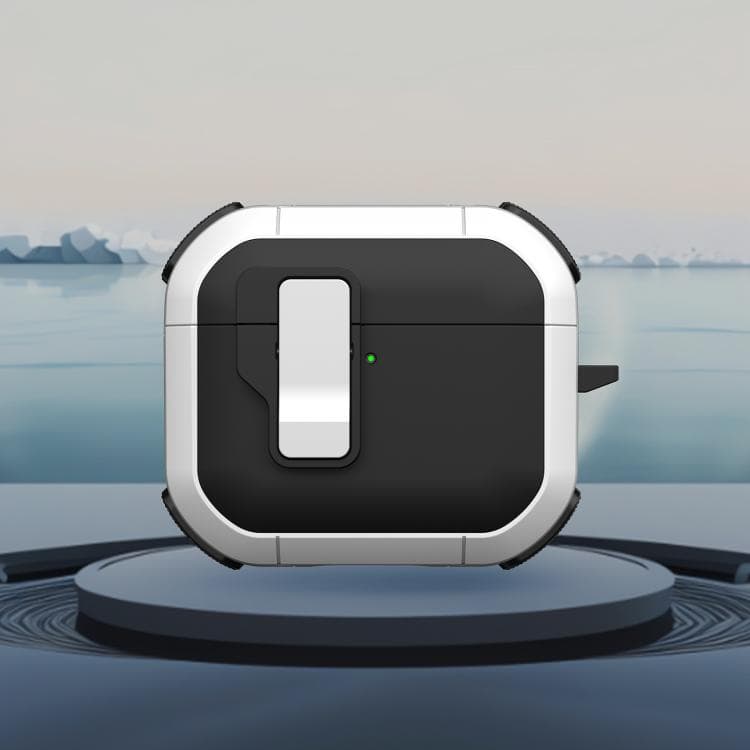 Custodia per AirPods 4 Starship Wireless Earphones con Interruttore Magnetico (Nero Bianco) - Immagine 1