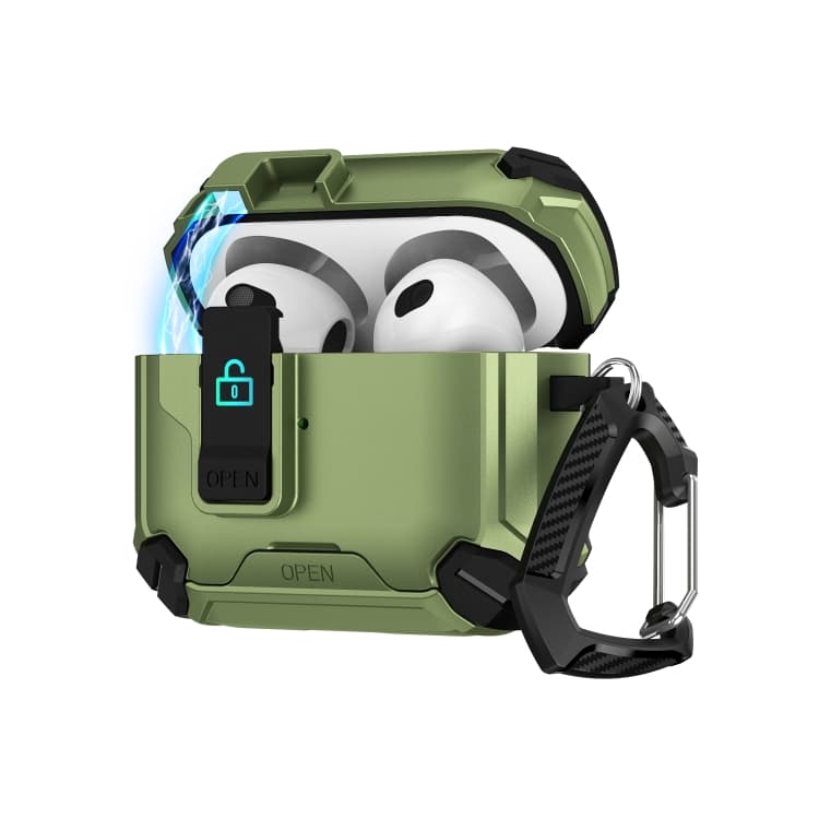 Custodia per auricolari magnetici MagSafe per AirPods 4 in due colori (Nero Verde Militare) - Immagine 1