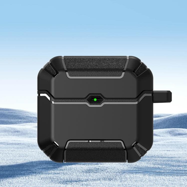 Custodia protettiva con gancio e supporto per auricolari wireless AirPods 4 (Nero) - Immagine 1