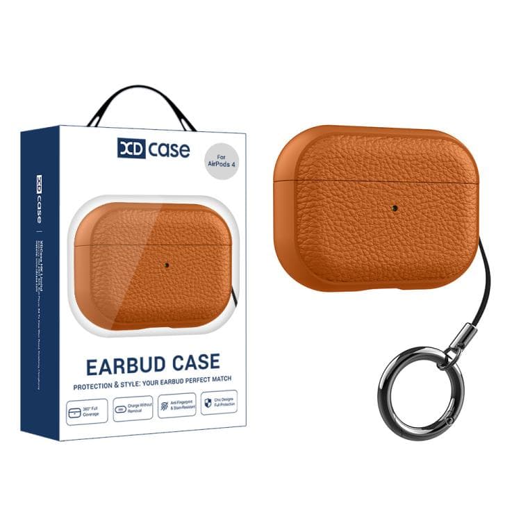 Custodia per AirPods 4 XDcase Texture Litchi in TPU con Fibbia (Arancione) - Immagine 1