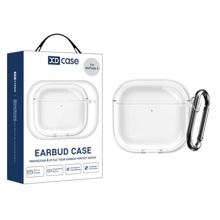 Custodia protettiva trasparente in TPU per AirPods 4 XDcase con moschettone - Immagine 1