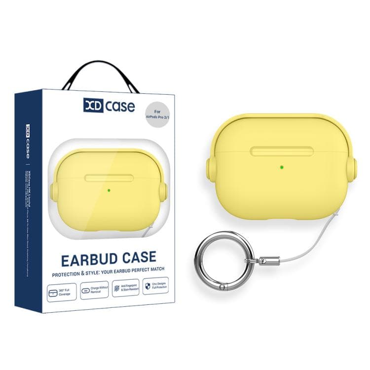Custodia per AirPods Pro 2/1 XDcase Music Boy Macaron con anello e fibbia (Giallo) - Immagine 1