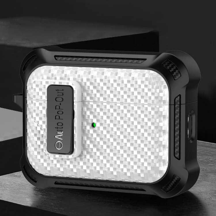 Custodia protettiva in fibra di carbonio Alpha per AirPods Pro 2 (Bianca) - Immagine 1