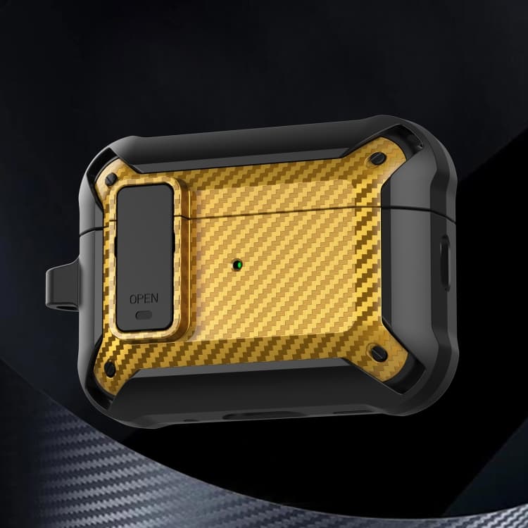Custodia protettiva per auricolari in fibra di carbonio Bumblebee per AirPods Pro 2 (Nero Giallo) - Immagine 1