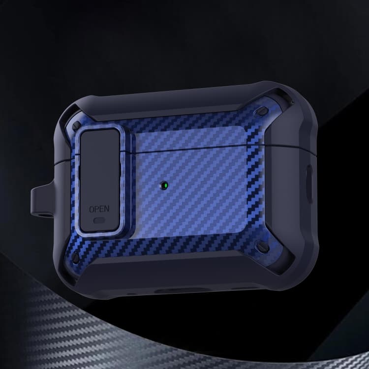 Custodia protettiva in fibra di carbonio Bumblebee per auricolari AirPods Pro 2 (Blu) - Immagine 1