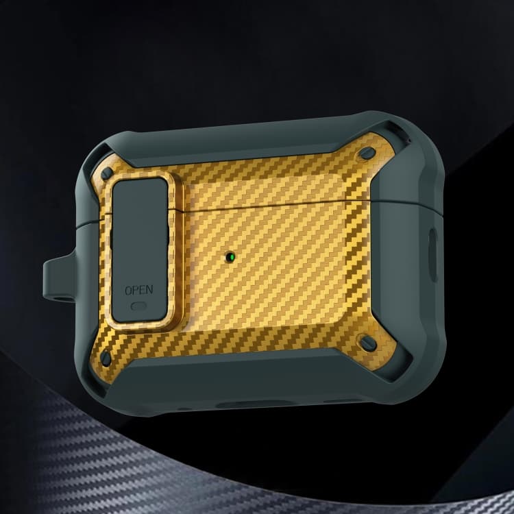 Custodia protettiva per auricolari in fibra di carbonio Bumblebee per AirPods Pro 2 (Giallo Verde) - Immagine 1