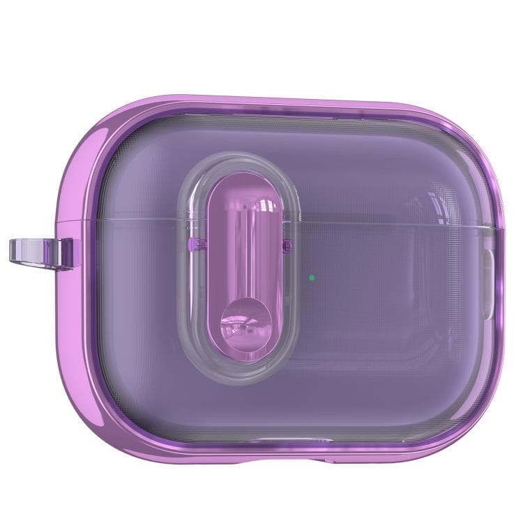 Custodia per auricolari wireless AirPods Pro 2 con elettroplaccatura trasparente e interruttore (viola traslucido) - Immagine 1