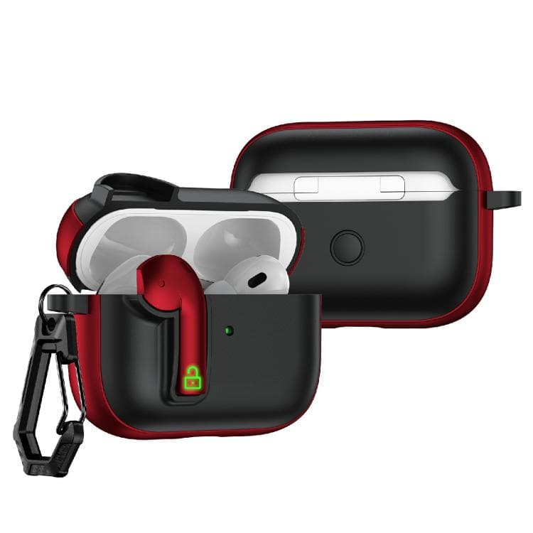 Custodia protettiva colorata per AirPods Pro 2 con lucchetto (Rosso) - Immagine 1