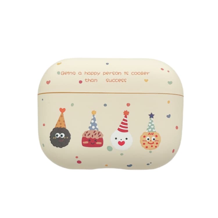 Custodia in TPU opaca con motivo a biscotti per auricolari AirPods Pro 2 (Beige) - Immagine 1