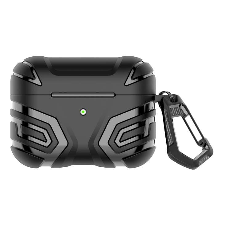 Custodia in TPU con moschettone per AirPods Pro 2, Cover Vanguard Armor (Nero) - Immagine 1