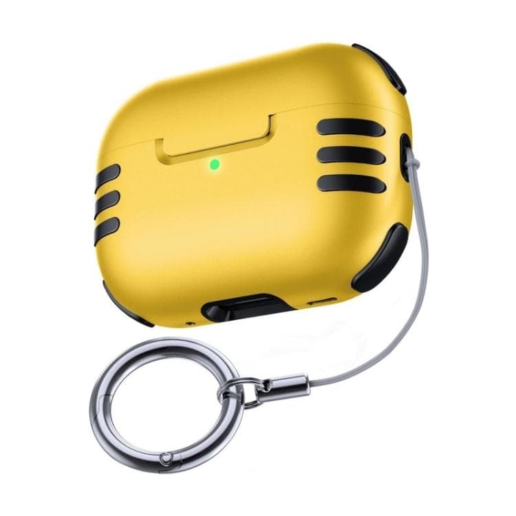 Per AirPods Pro 2 Custodia Protettiva Antishock Airbag a Copertura Totale con Anello per Laccetto (Giallo) - Immagine 1