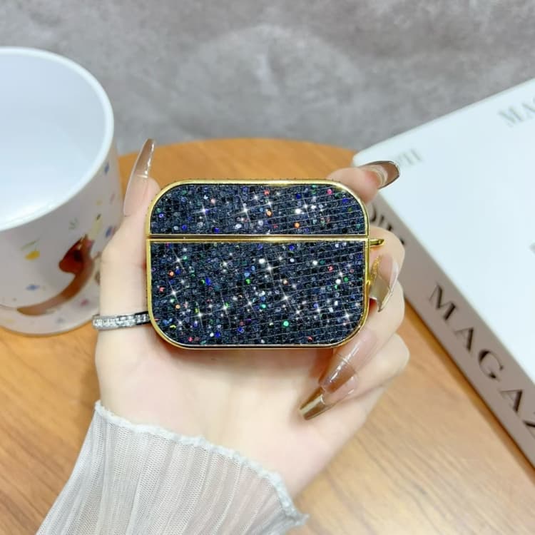 Custodia protettiva glitterata per AirPods Pro 2 (Nero) - Immagine 1