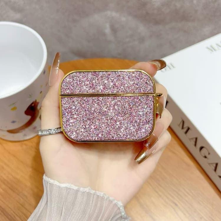 Custodia protettiva glitterata per auricolari wireless AirPods Pro 2 (Viola) - Immagine 1