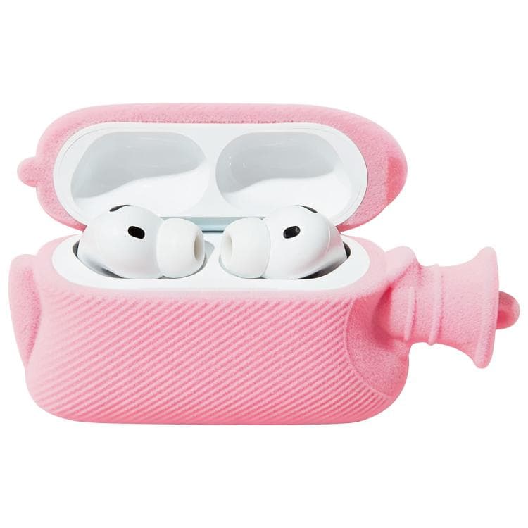 Custodia termica in peluche per auricolari AirPods Pro 2 con portachiavi (Rosa) - Immagine 1