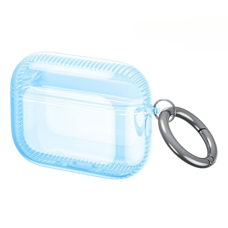 Custodia per auricolari Airpods Pro 2 con cuscino d'aria integrato, antiurto, copertura totale (blu traslucido) - Immagine 1