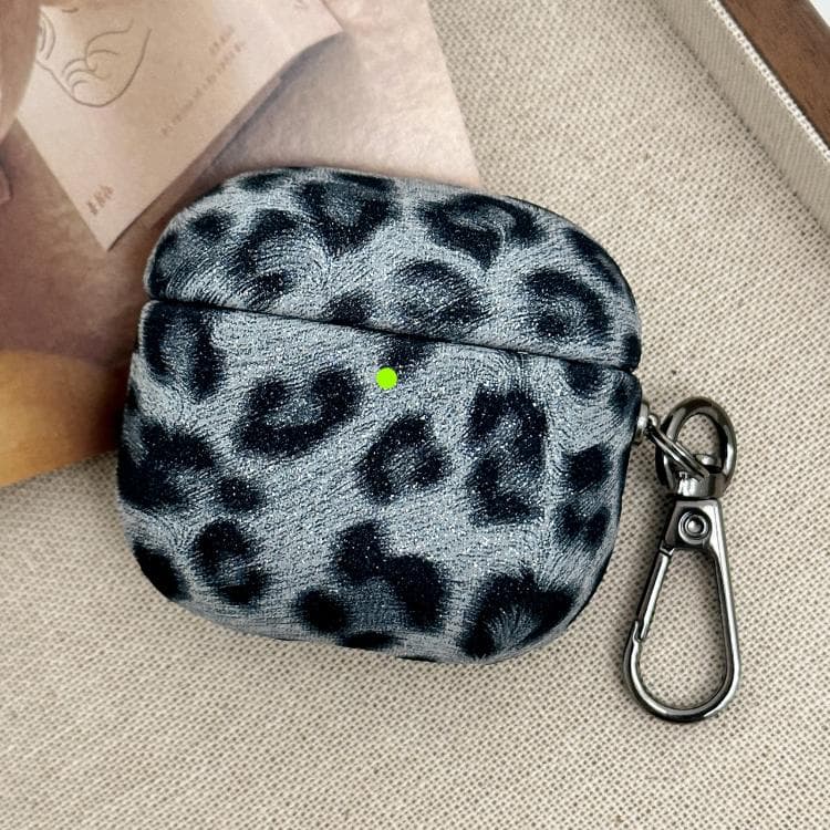 Custodia per auricolari wireless in PC con texture leopardo per AirPods Pro 2 (Grigio) - Immagine 1