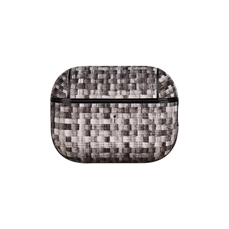 Custodia in pelle intrecciata in PC per auricolari AirPods Pro 2 (Grigio) - Immagine 1