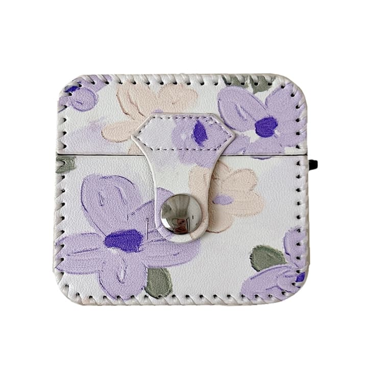 Custodia in pelle per auricolari wireless AirPods Pro 2 (Fiori dipinti a olio) - Immagine 1