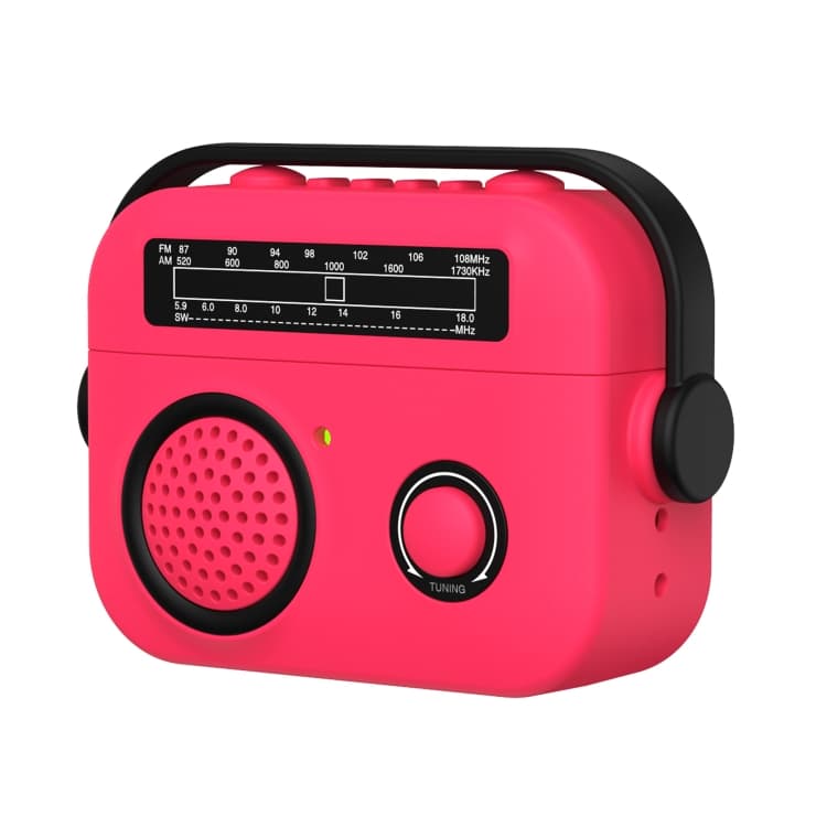 Custodia protettiva antiurto in stile radio per auricolari wireless Bluetooth AirPods Pro 2 (Rosso Rosa) - Immagine 1
